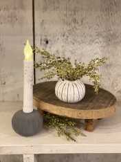 ROUND CANDLE HOLDER GRAY(LEFT)